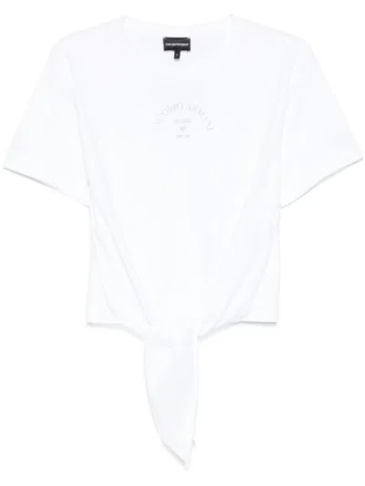 EMPORIO ARMANI WHITE LOGO COTTON T-SHIRT