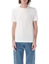 Emporio Armani White T-shirt With Logo On The Front Tone-on-tone In Cotton Man In White