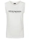 Emporio Armani White Logo Cotton Tank Top