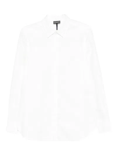 EMPORIO ARMANI WHITE LONG SLEEVES COTTON SHIRT