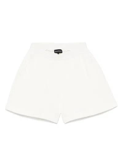 EMPORIO ARMANI WHITE ORGANIC COTTON SHORTS