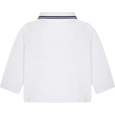 Emporio Armani White Polo Shirt For Baby Boy With Logo