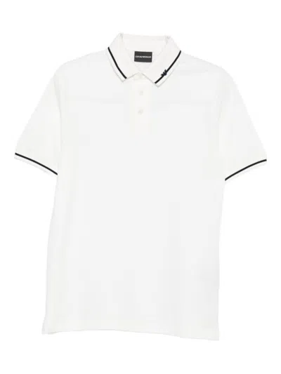 EMPORIO ARMANI WHITE SHORT SLEEVES LOGO POLO