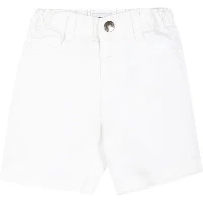 Emporio Armani White Shorts For Baby Boy With Eagle
