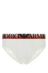 Emporio Armani White Stretch Cotton Brief In White