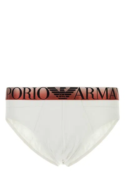 EMPORIO ARMANI EMPORIO ARMANI WHITE STRETCH COTTON BRIEF