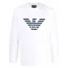 Emporio Armani Logo Print Long-sleeved Sweatshirt In White