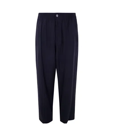 Emporio Armani Wide-leg Casual Pants In Blue