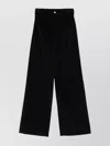 Emporio Armani Wide-leg Cotton-blend Jeans With Back Pockets In Black