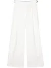 Emporio Armani Techno Wide Leg Trousers In White