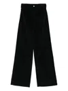 Emporio Armani Wide-leg Cotton-blend Jeans With Back Pockets In Black