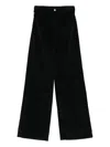 Emporio Armani Wide-leg Cotton-blend Jeans With Back Pockets In Black