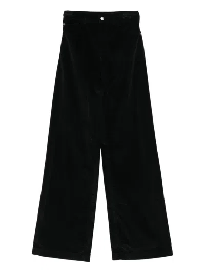 Emporio Armani Wide-leg Denim Jeans In Black
