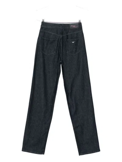 Emporio Armani Wide-leg Denim Jeans In Gray