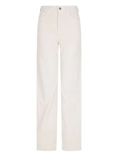 Emporio Armani Wide-leg Denim Jeans In Neutral
