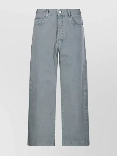 Emporio Armani Straight Leg Jeans With And Five-pocket Design In Blue