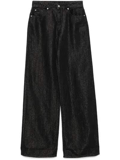 Emporio Armani Wide-leg Jeans In Black