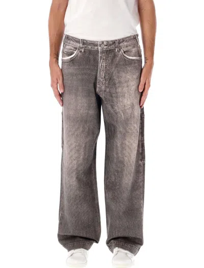 Emporio Armani Wide-leg Jeans In Grey