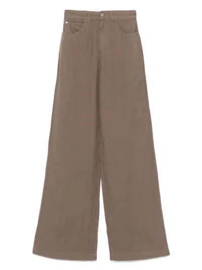 EMPORIO ARMANI EMPORIO ARMANI WIDE-LEG LINEN TROUSERS