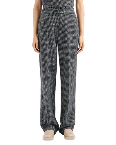 Emporio Armani Wide Leg Pants In Grey Melange
