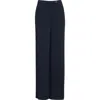 Emporio Armani Wide Leg Pants In Navy Blue