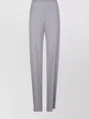 Emporio Armani Wide Leg Pleated Trousers With Satin Trim