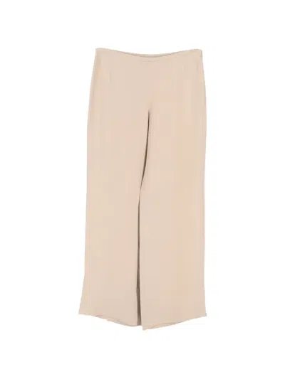 Pre-owned Emporio Armani Wide-leg Silk Trousers In Neutral