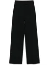 Emporio Armani Wide Leg Trousers Featuring Side Embellishments In Black