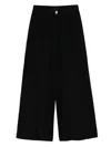 Emporio Armani Wide-leg Trousers Lamé Effect In Black