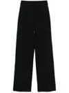 Emporio Armani Wide Leg Trousers Featuring Side Embellishments In Black