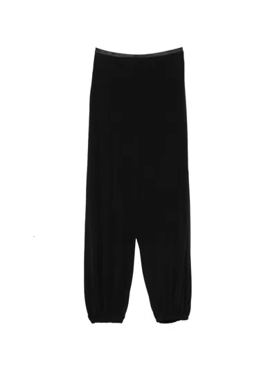 Emporio Armani Wide Leg Trousers In Black