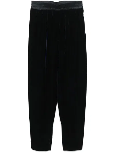 Emporio Armani Wide-leg Trousers In Blue