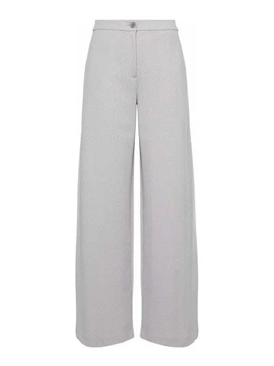 Emporio Armani Wide-leg Trousers In Light Grey