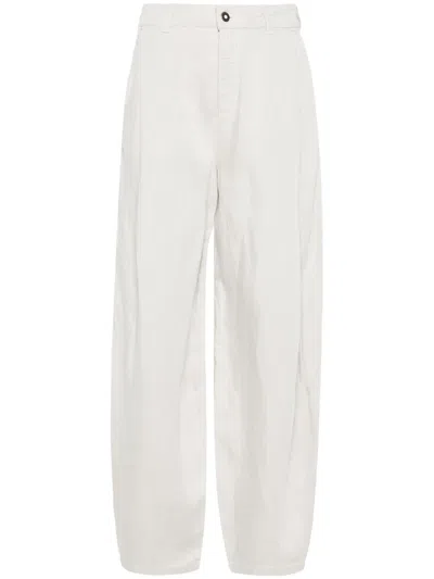 Emporio Armani Wide-leg Trousers In Neutrals