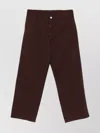 Emporio Armani Wide Leg Trousers With Side And Back Pockets In Brown