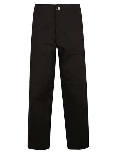 Emporio Armani Wide Straight Leg Plain Trousers In Black