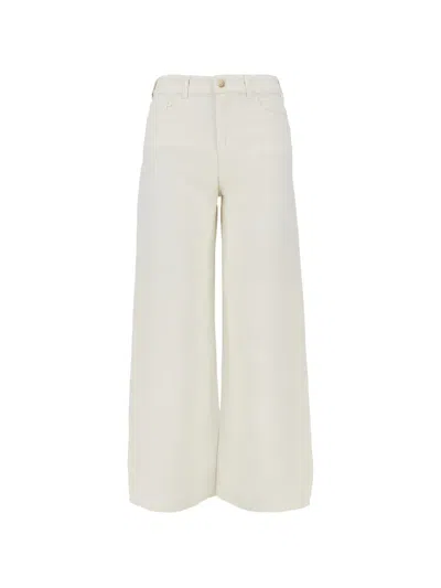 Emporio Armani Wide-leg Cropped Jeans In White