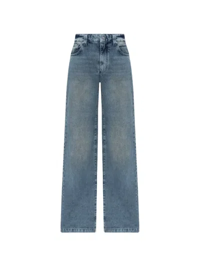 Emporio Armani Wide-leg Jeans In Blue