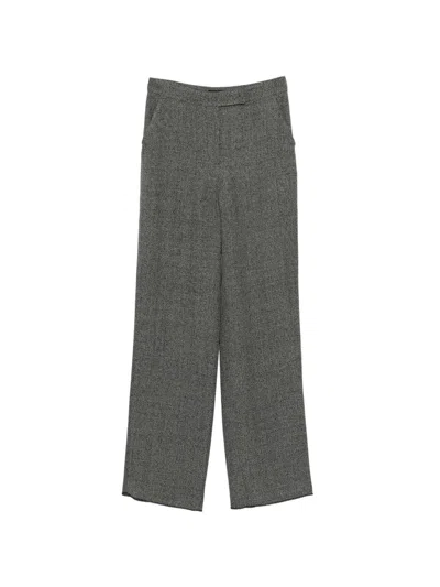 Emporio Armani Wide-leg Trousers In Black