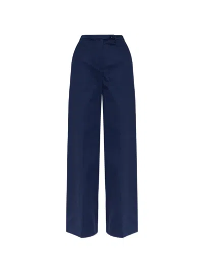 Emporio Armani Wide-leg Trousers In Blue