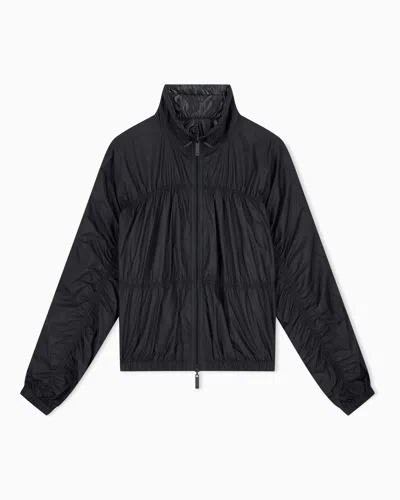 Emporio Armani Reversible Blouson Jacket With Matte And Shiny Finishes In Black