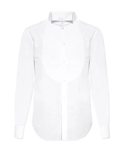Emporio Armani Wingtip-collar Long Sleeve Shirt In White