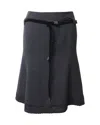 Emporio Armani Winter Belted Skirt In Black Wool