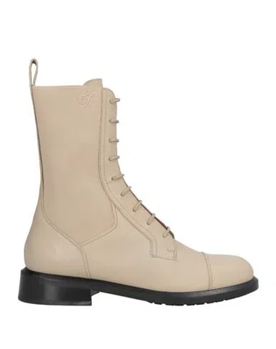 Emporio Armani Woman Ankle Boots Beige Size 6.5 Leather