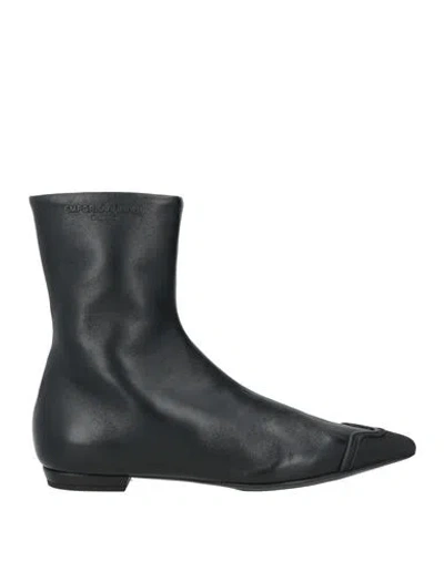 Emporio Armani Woman Ankle Boots Black Size 6 Leather