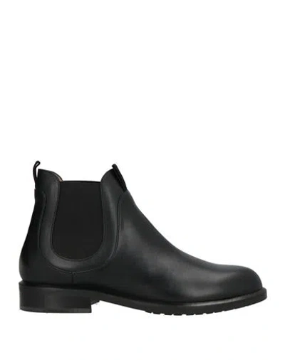 Emporio Armani Woman Ankle Boots Black Size 7.5 Calfskin