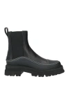 Emporio Armani Woman Ankle Boots Black Size 7.5 Cow Leather, Ovine Leather In Black