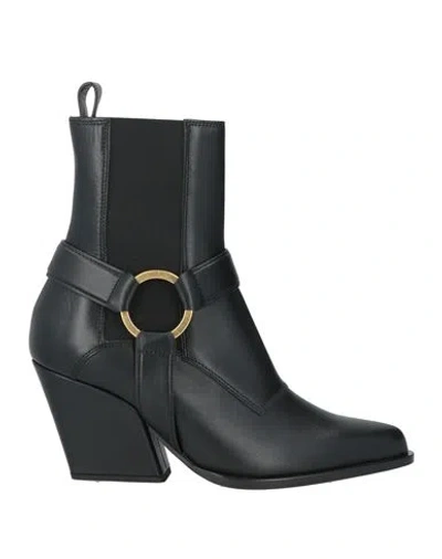Emporio Armani Woman Ankle Boots Black Size 7.5 Leather