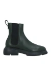 Emporio Armani Woman Ankle Boots Dark Green Size 5.5 Bovine Leather, Polyester, Elastane