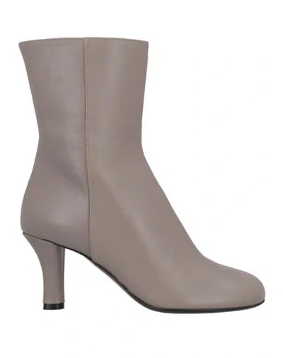 Emporio Armani Woman Ankle Boots Grey Size 6.5 Leather